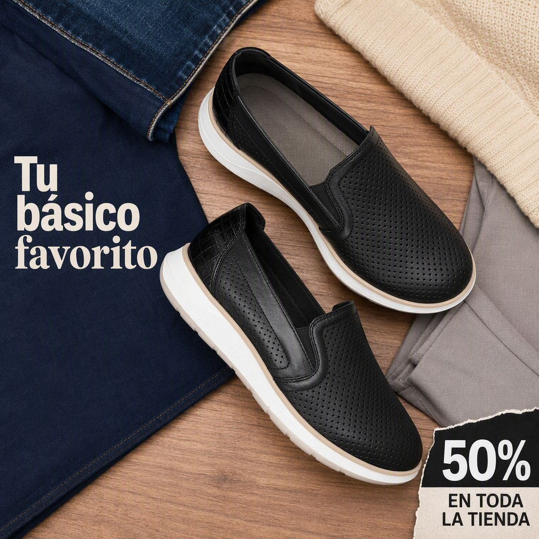 Zapatos negros casuales sin logotipos visibles